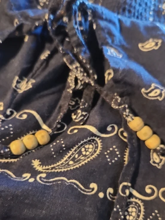 Denim & Supply By Ralph Lauren Navy Bandana Print Smocked Waist Pants - Picture 4 of 8